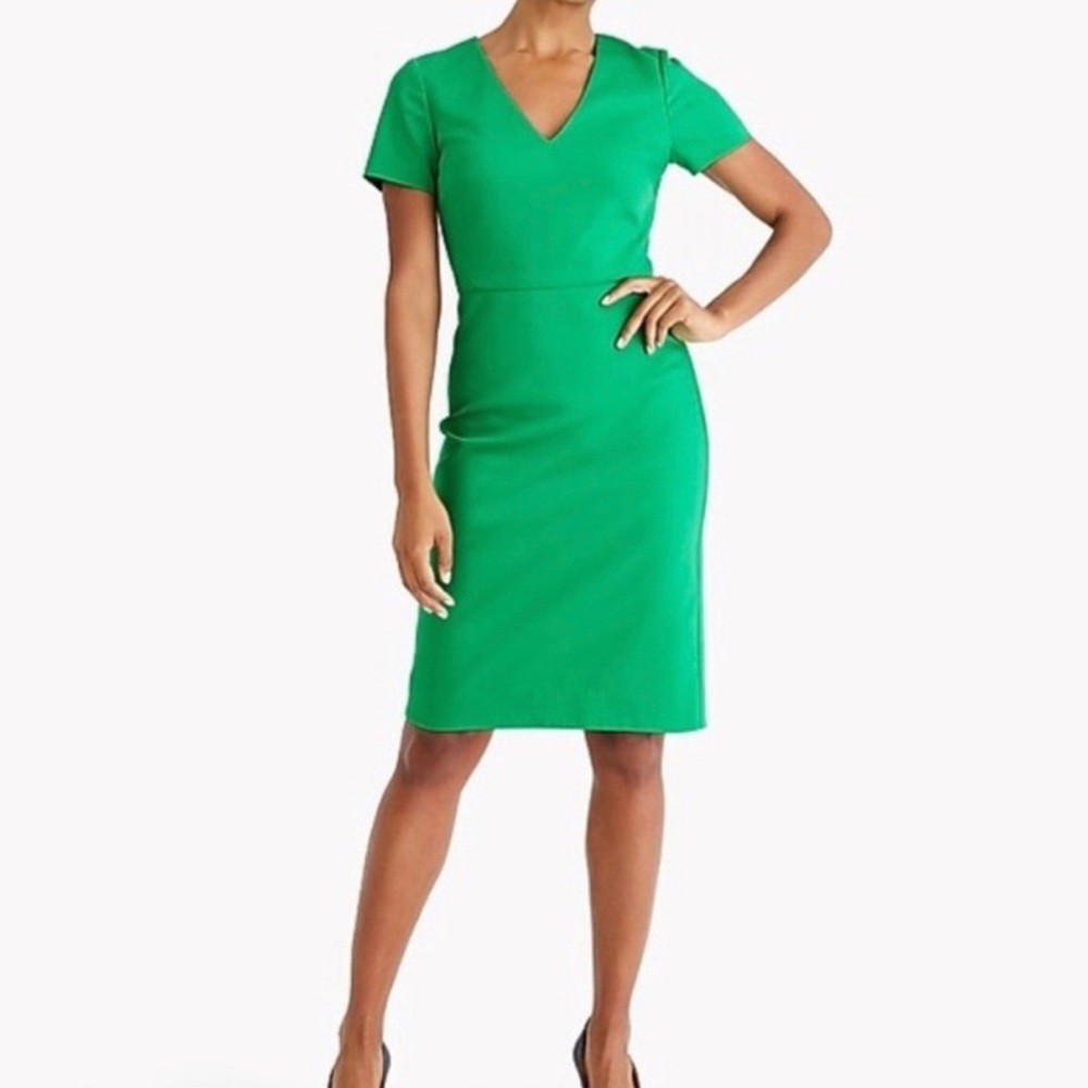J. Crew Factory Cap-sleeve V-neck Work Dress